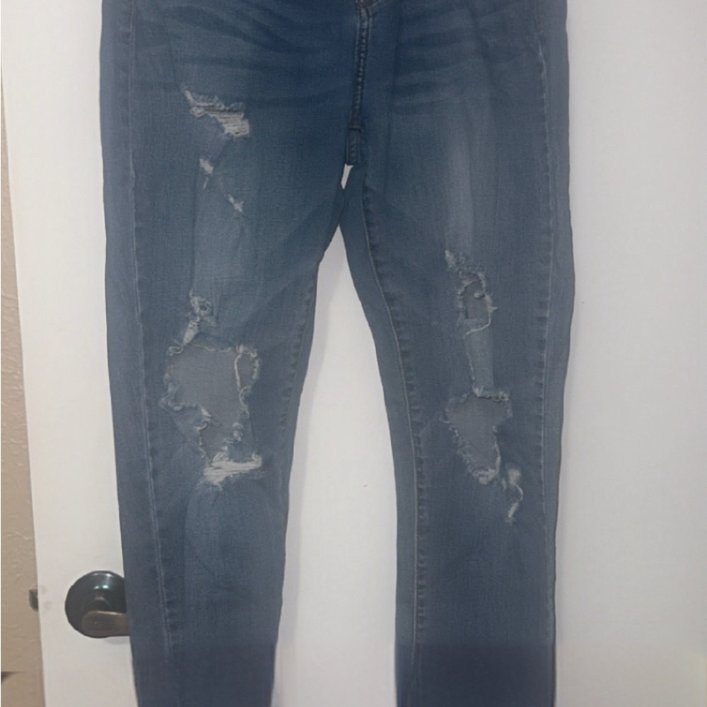 Judy Blue Ripped Skinny Jeans - Dark Blue